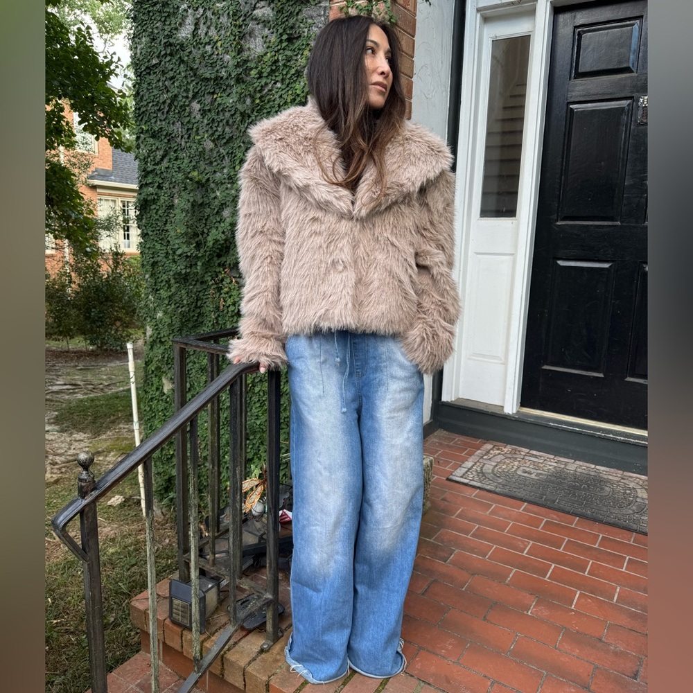 ShopEvelynne Faux Fur Jacket in Cream
